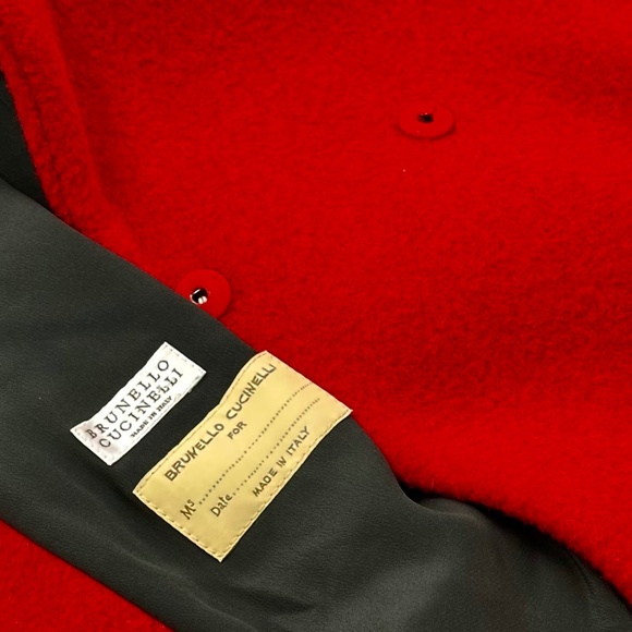 Brunello Cucinelli Womens Monili Collar Poppy Coat WOMENS SZ IT 40 / US 4 - Picture 9 of 16